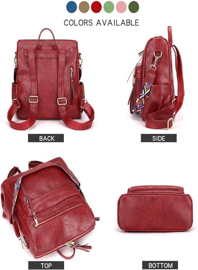 Craftify Backpack for women | Women's Fashion Backpack Purses Multipurpose Design Handbags and Shoulder Bag with sling belt | Handbag | College | Girls | Office | Printed | women backpack (Maroon) - Image 5
