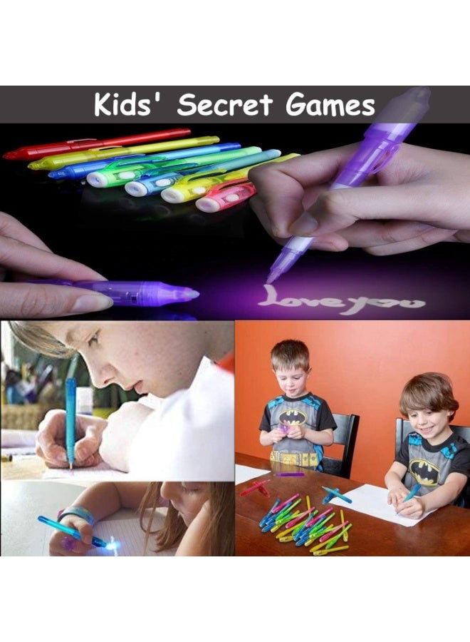 LuckyNov Invisible Ink Pen, UV Pen,12Pcs Disappearing Ink Pen with UV Light, Magic Marker for Secret Message Kids Party Favors Ideas Gifts, Classroom Prizes Goodie Bags, Drawing Writing Pen Highlighter Funny Drawing Hidden Secret Pen - Image 2