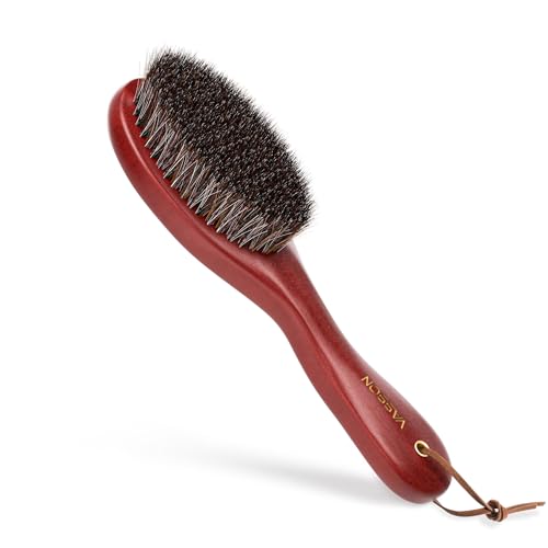 VASSON Clothes Brush, Pure Horse Bristle Garment Brush Removes Lint, Pet Hair, and debris from Jackets, Hats, Hoods, Couch - Solid Beech Wood Handle - Image 1