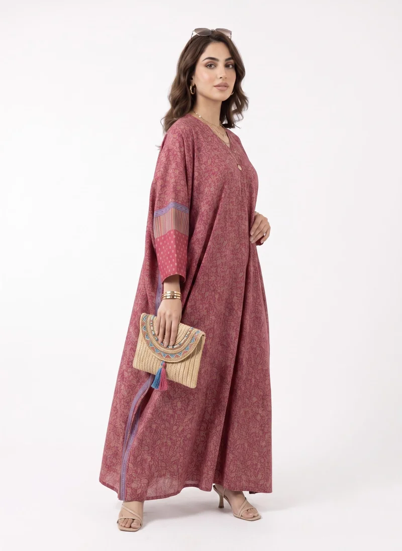 هدية المدينة  Mosaic Printed Abaya - HM