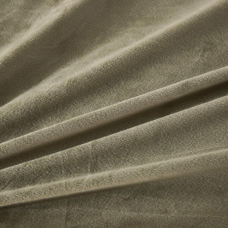 Uhamho Faux Fur Velvet Fluffy Bedding Duvet Cover Set Down Comforter Quilt Cover with Pillow Shams, Ultra Soft Warm Olive Green Twin - Image 4