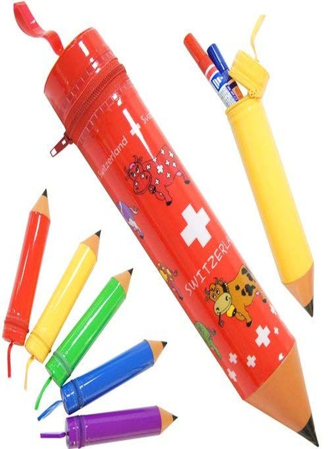 SILLYME Return Gift for Kids Birthday Party - Pencil Shaped Stationery Case Pouch (Mixed Design - 5pc) - Image 3