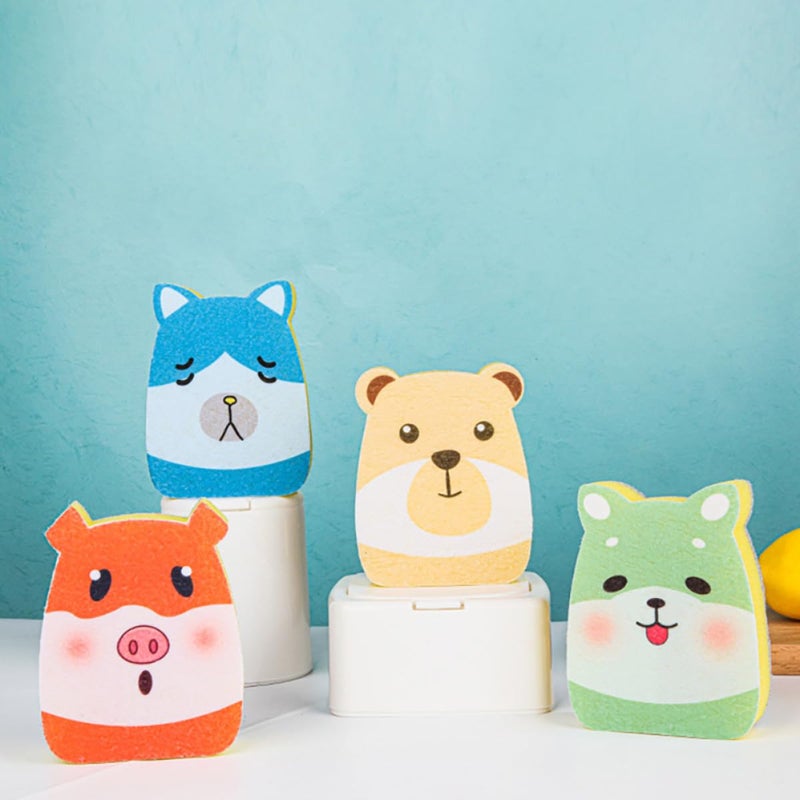Replaceable Dish Scrub Sponges 8pcs Set Multi Functional Kitchen Cleaning Sponges Random Cartoon Styles - Image 5