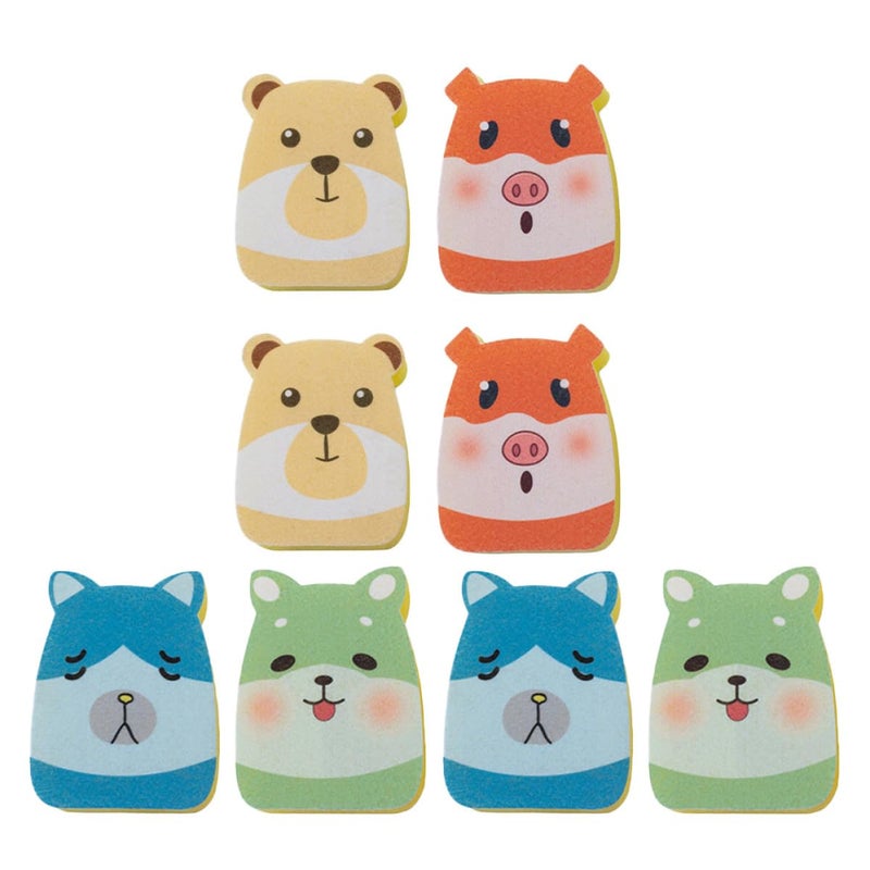 Replaceable Dish Scrub Sponges 8pcs Set Multi Functional Kitchen Cleaning Sponges Random Cartoon Styles - Image 2