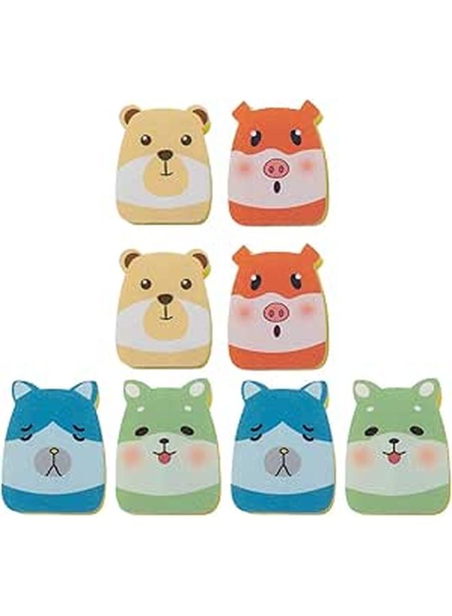Replaceable Dish Scrub Sponges 8pcs Set Multi Functional Kitchen Cleaning Sponges Random Cartoon Styles - Image 1