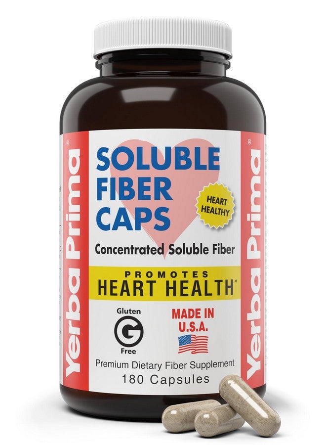 Yerba Prima Yerba Prima Soluble Fiber Formula Capsules, 180 Count - Premium Dietary Fiber Supplement, Natural, Concentrated Soluble Fiber, Gluten Free, Non-GMO, Made in USA  - Image 1
