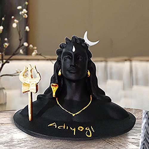 Mariner's Creation adiyogi Statue for car and Home Decor Shiva Statue with trishul Color-Black size-16.5x11.5x13.5 cm - Image 2