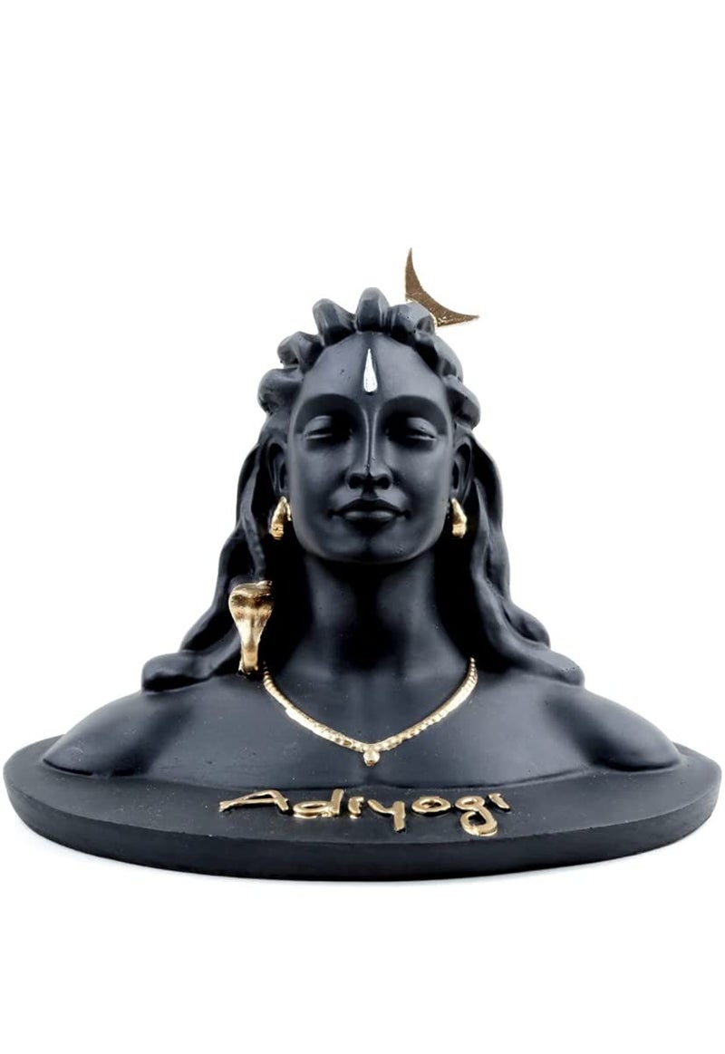 Mariner's Creation adiyogi Statue for car and Home Decor Shiva Statue with trishul Color-Black size-16.5x11.5x13.5 cm - Image 1