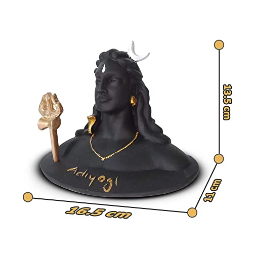 Mariner's Creation adiyogi Statue for car and Home Decor Shiva Statue with trishul Color-Black size-16.5x11.5x13.5 cm - Image 3