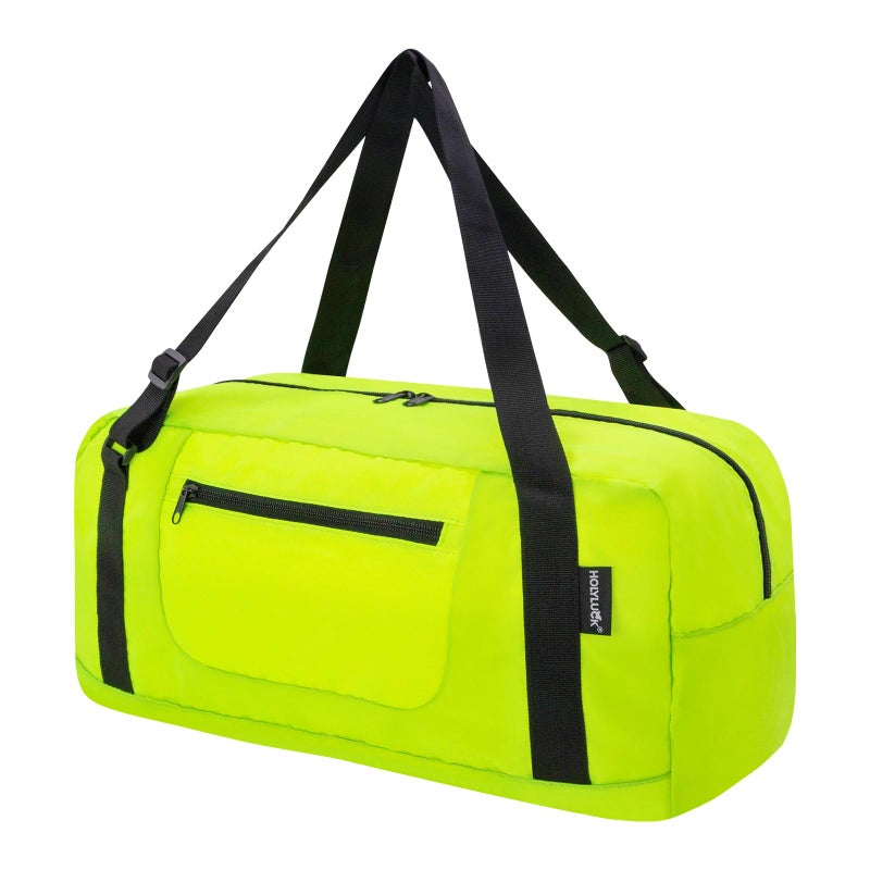 HOLYLUCK Foldable Travel Duffel Bag For Women Men Luggage Great for Gym Fluorescent yellow - Image 2