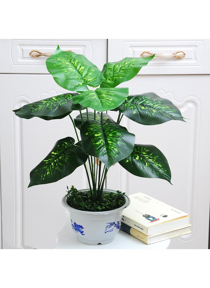Generic 12 Forked Branches Simulated Plant Bonsai With Plastic Flower Pots Indoor Living Room Decoration Simulated Green Plants Potted Plants Artificial Flower Decorations Bonsai  - Image 1