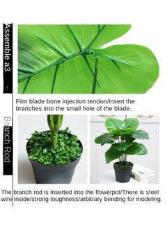 Generic 12 Forked Branches Simulated Plant Bonsai With Plastic Flower Pots Indoor Living Room Decoration Simulated Green Plants Potted Plants Artificial Flower Decorations Bonsai  - Image 3