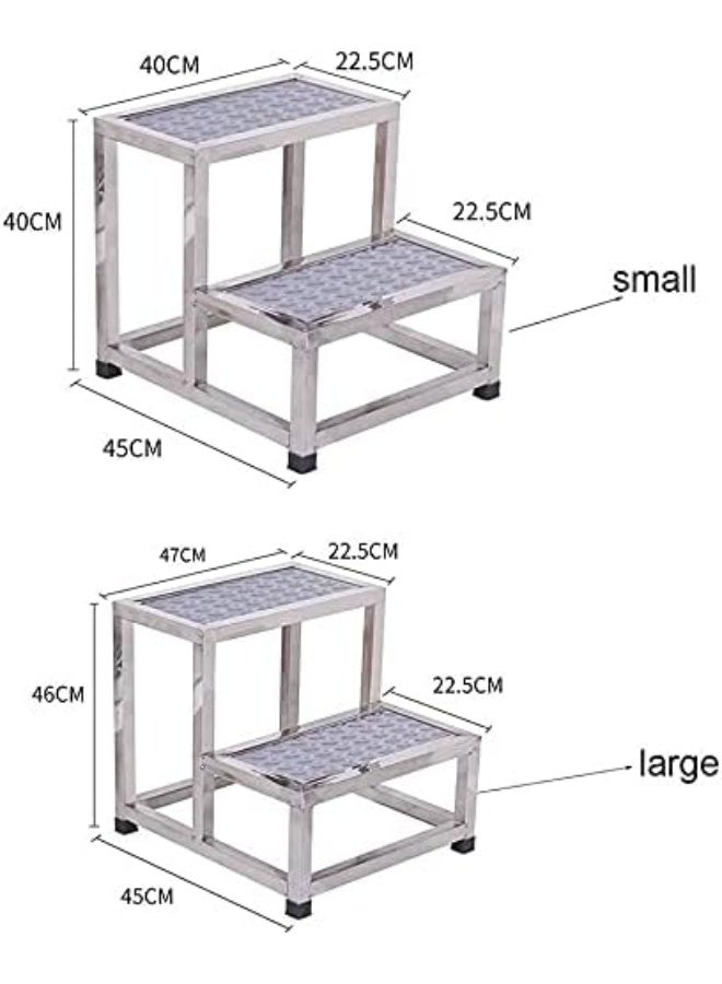 Stainless Steel Step Stool – Portable Non-Slip Household Ladder and Footstool with Anti-Slip Platform, 110kg Load Capacity for Home, Hospital, and Library Use - Image 3