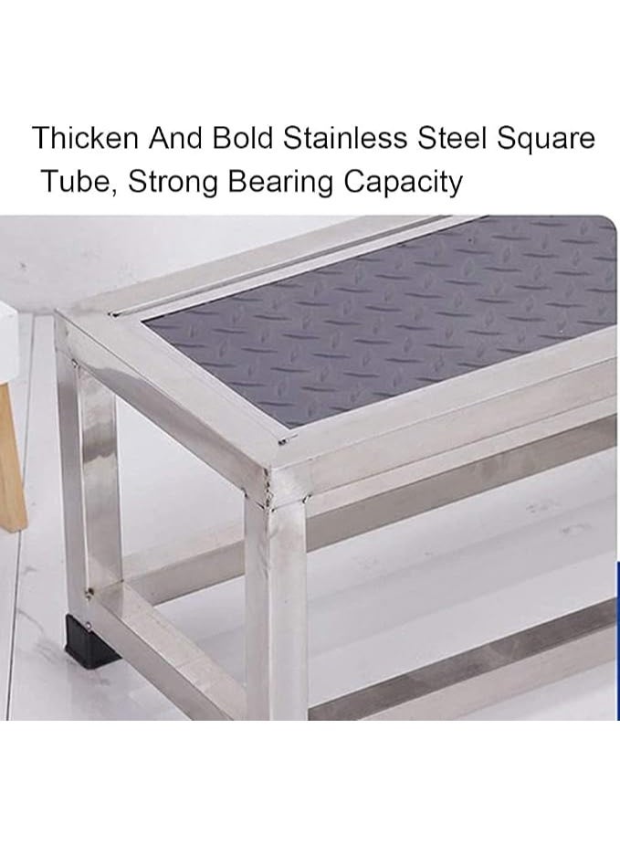 Stainless Steel Step Stool – Portable Non-Slip Household Ladder and Footstool with Anti-Slip Platform, 110kg Load Capacity for Home, Hospital, and Library Use - Image 4
