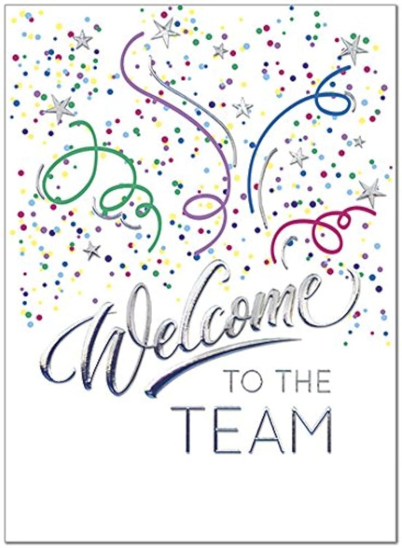 25 Employee Welcome Cards Fun Confetti Design 26 White Envelopes FSC Mix