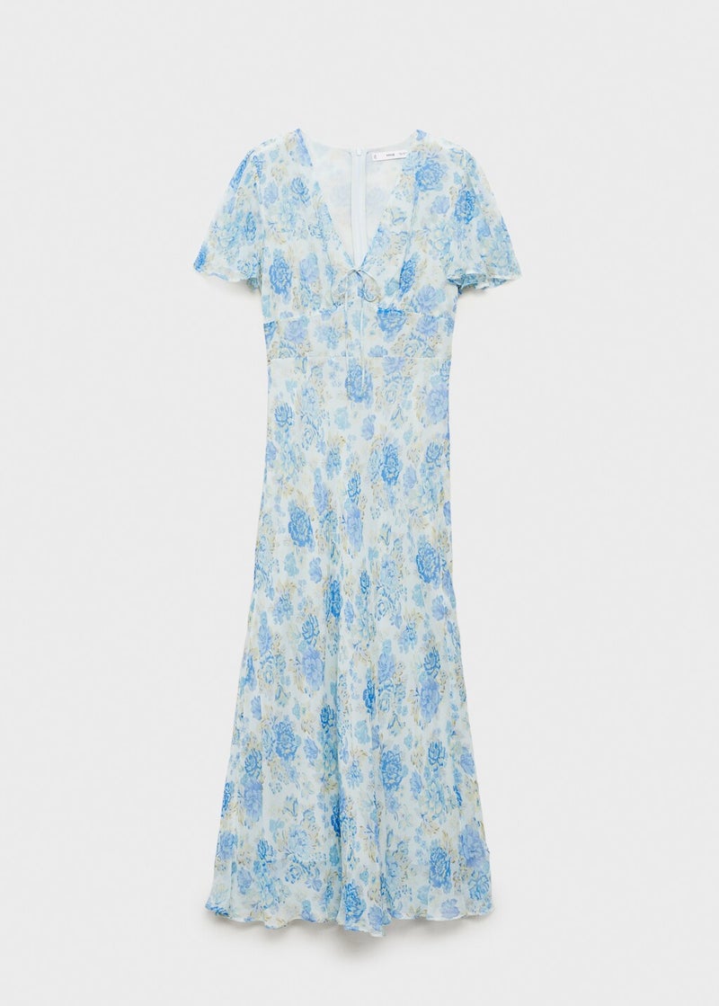 MANGO Floral Chiffon Midi Dress  - Image 5