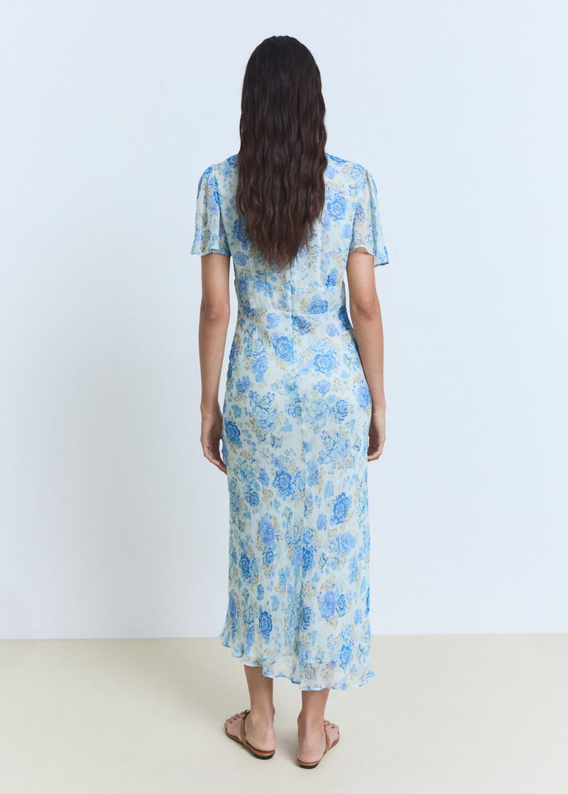 MANGO Floral Chiffon Midi Dress  - Image 2