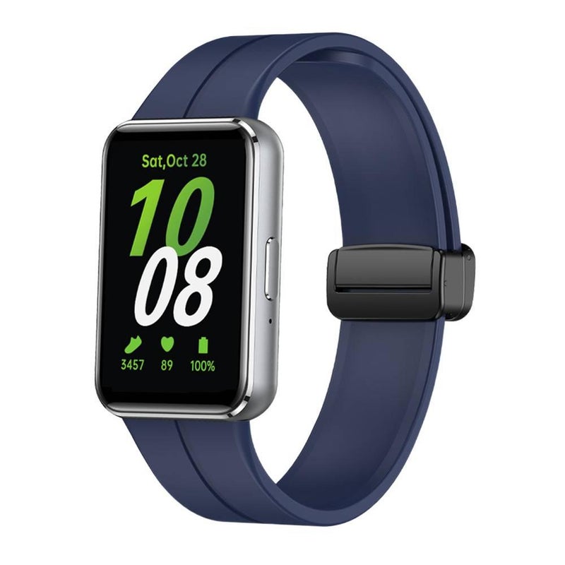سوار ساعة ذكية باللون أزرق قابل للتعديل رياضي من السيليكون متوافق مع Samsung Galaxy Watch بملاءمة قابلة للتعديل وحزام ناعم للاستبدال اليومي - Image 1