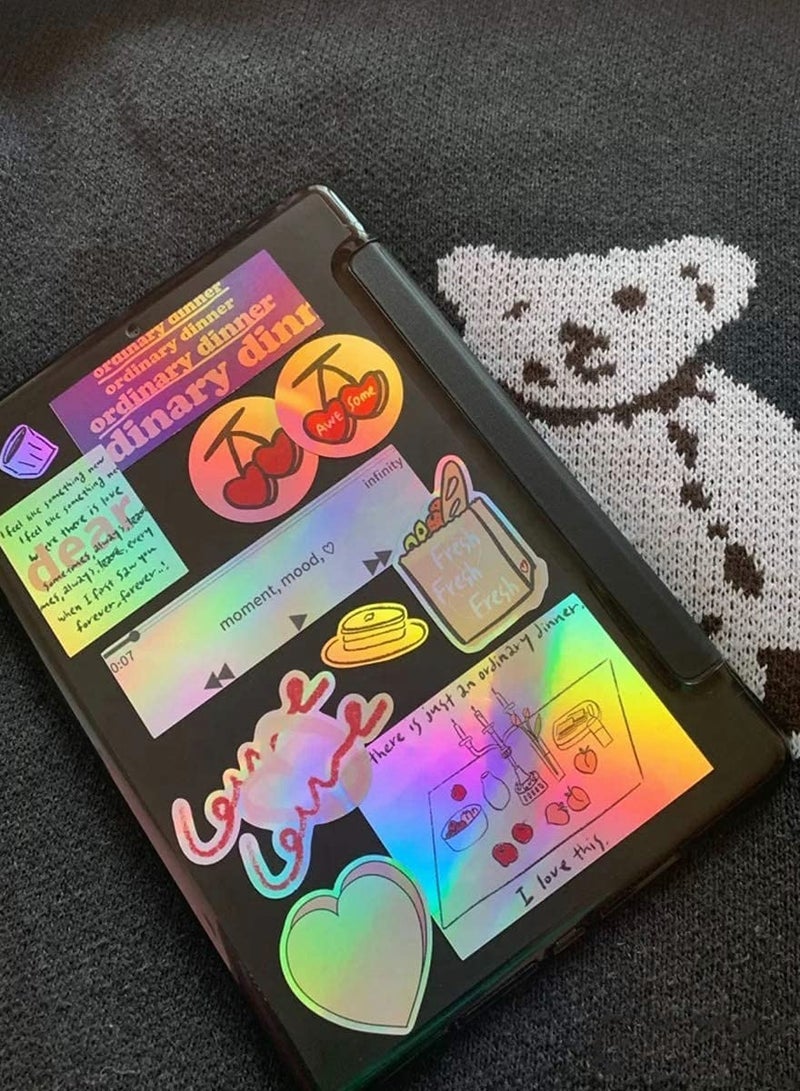 Waterproof Rainbow Holographic Sticker Paper - A4 Size (8.25 x 11.7 inches) for Inkjet & Laser Printers, 20 Sheets - Image 4