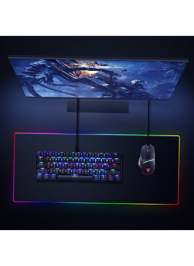 Motospeed - CK61 RGB Mechanical Gaming Keyboard OUTMU Red Switches Keyboard 61 Keys Anti-ghosting with Backlight for Gaming Black - Image 1