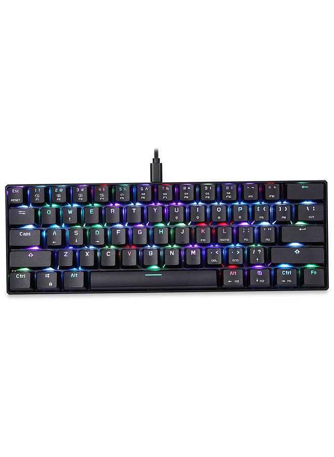 Motospeed - CK61 RGB Mechanical Gaming Keyboard OUTMU Red Switches Keyboard 61 Keys Anti-ghosting with Backlight for Gaming Black - Image 1