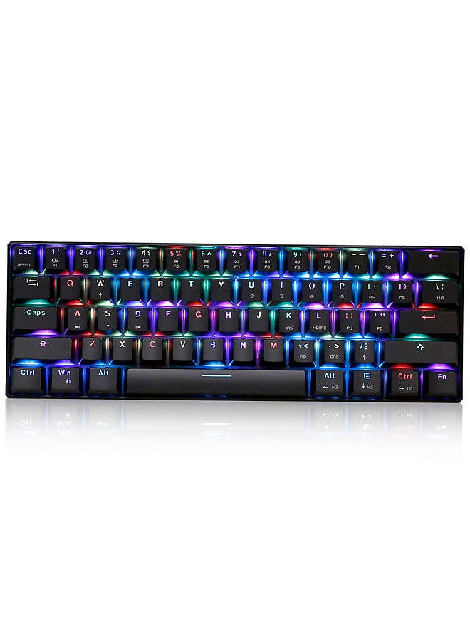 Motospeed - CK61 RGB Mechanical Gaming Keyboard OUTMU Red Switches Keyboard 61 Keys Anti-ghosting with Backlight for Gaming Black - Image 1