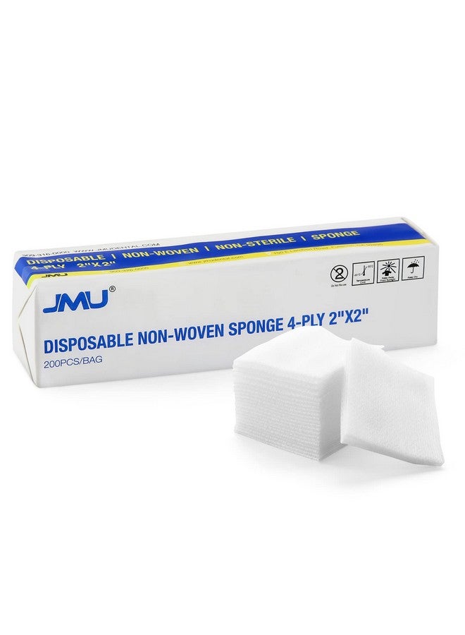 چاي ام يو ضمادات شاش JMU 2x2، إسفنجة شاش غير منسوجة رباعية الطبقات، شاش أسنان غير معقم 200 قطعة إسفنجة شاش متعددة الأغراض - Image 1