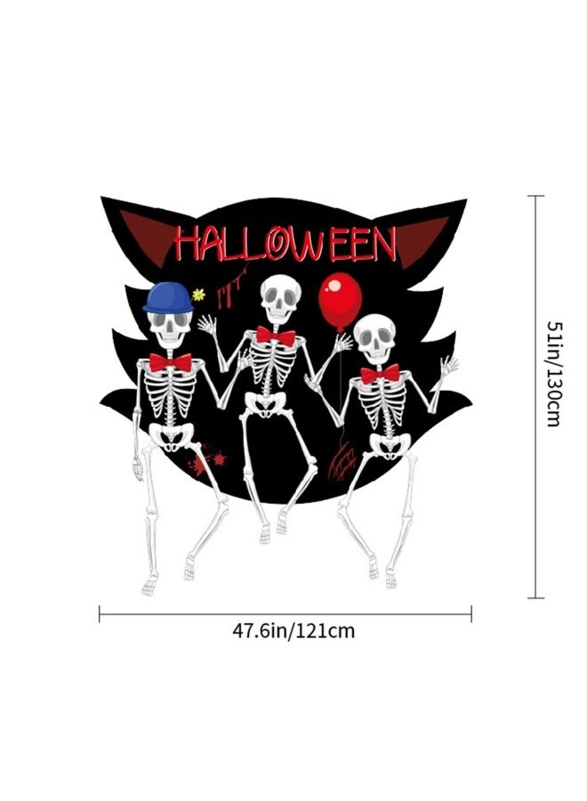 GGEROU Skeleton Trunk or Treat Decorations for SUV Banner, Treat Car Decorations Kit Outdoor Garage Door Decorations, Reusable Car Backdrop - Image 3