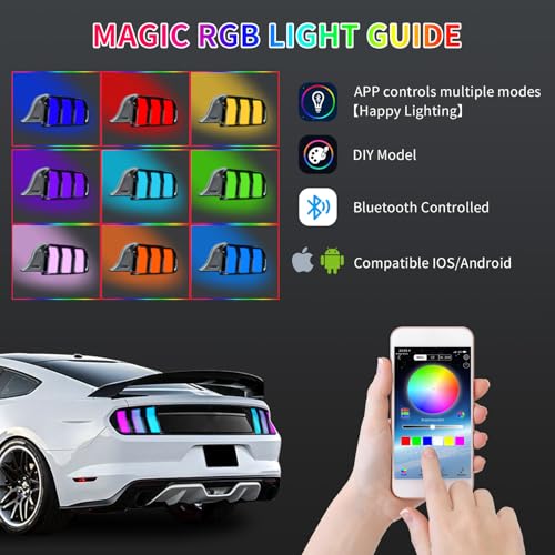 Archaic Tail Lights Assembly Compatible with 2015-2023 Ford Mustang Shelby GT350 GT500,Tail Lamp with Start Up Animation & Sequential Turn Signal - Image 3