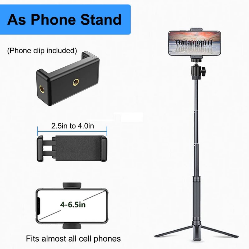 JCWINY 30" Tall Webcam Stand Tripod Extendable Desktop Tabletop Webcam Tripod Web camera Mount Aluminum Desk Tripods Stand for Logitech Brio Webcams C925e C922x C930e C922 C930 C920 C615 iPhone Camera - Image 4