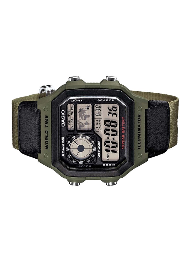 كاسيو ساعة يد كوارتز رقمية من سلسلة يوث طراز AE-1200WHB-3BVDF - مقاس 42 مم - لون أخضر/أسود أولاد - Image 3