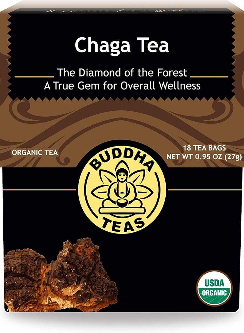Buddha Buddha Teas Wild Harvested Chaga Tea, 18 Tea Bags  - Image 1