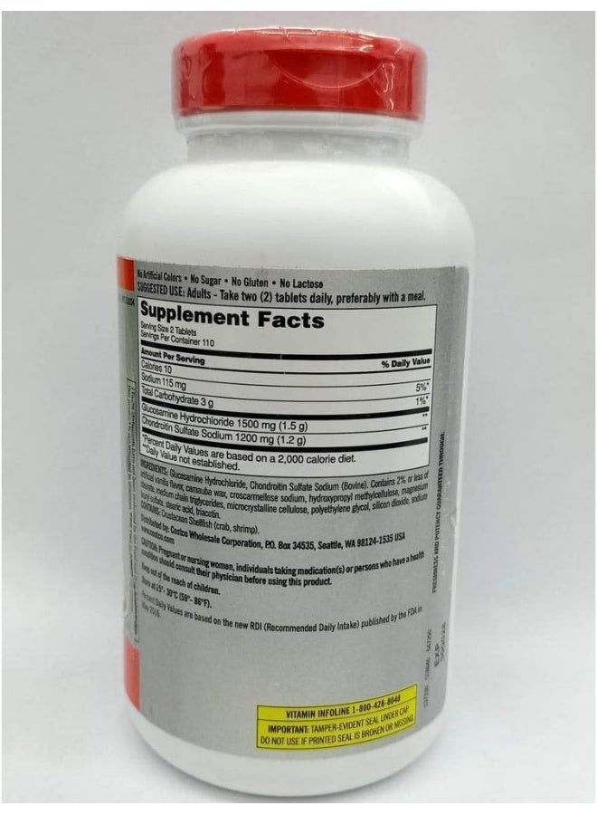Kirkland Signature Extra Strength Glucosamine 1500 Mg Chondroitin 1200 Mg 220 Tablets  - Image 1