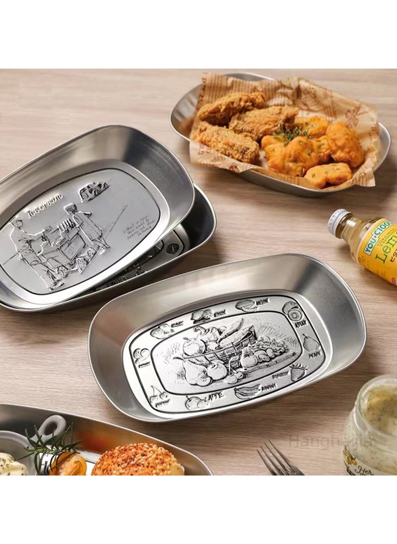 Hanghaijia Tinplate Outdoor Products Camping Tableware, Home Kitchen Fruit Dried Fruit Food Vegetable Storage Tray Fruit Bowls  - Image 3