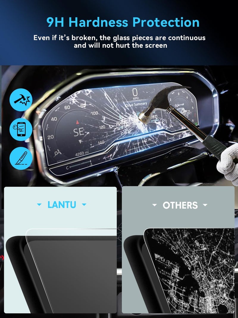 LANTU for Suburban Tahoe Yukon Dashboard Screen Protector for 2022-2024 2025 Chevy Silverado/GMC Sierra 1500&2024 2025 Silverado/Sierra 2500HD 3500HD Accessories Tempered Glass - Image 3