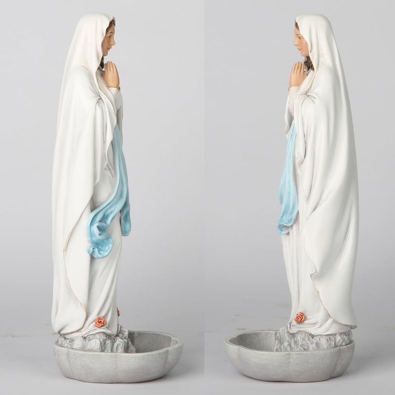 BC BUILDCLASSIC BC Catholic Our Lady of Lourdes Statue, Blessed Virgin Mary Figure, Tabletop Rosary Holder, Holy Water Font, Religious Gift, 10â€ H Classical Renaissance Sculpture Hand Painted by Buildclassic - Image 5