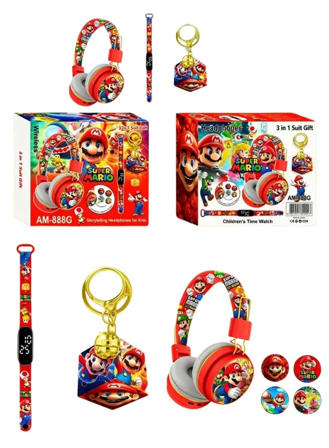 supermario Supermario Super Mario Bluetooth Kids Headphones With 3-in-1 Gift Set Z3B24F1BA83770C2EAB8BZ