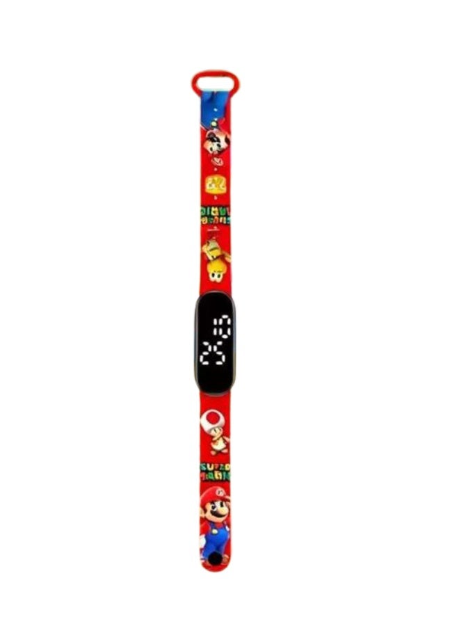 Super Mario Bluetooth Kids Headphones with 3-in-1 Gift Set for Children - 【Kids Bluetooth Headphones】with Digital Clock and Rotating Rubik's Cube Keychain - Model AM-888G - Red - Image 5