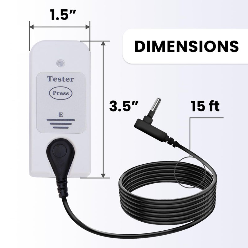 Hooga Grounding Continuity Tester for Grounding Mat, Sheets, Pads, Blankets, Pillow Cases. Universal 15 Foot Grounding Cord. Use to Test Effectiveness of Earth Connected Products. - Image 4