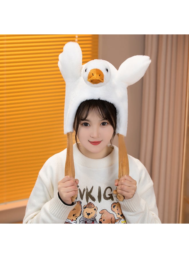 Halloween Hat Pinch Ear Moving Airbag Hat Ghost Colorful Glow Hat Wholesale-Specifications:Big White Goose Hat-Color:60cm Luminous Airbag Hat  - Image 1