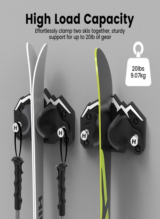 Hikeen Ski and Snowboard Wall Mount Rack - Heavy-Duty Garage Storage Organizer with Nonslip Pads, Fits All Skis & Snowboards,1pcs - Image 5