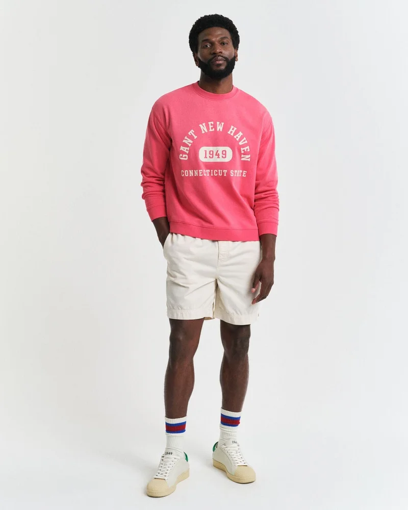 GANT Varsity Worn Graphic Crew Neck Sweatshirt