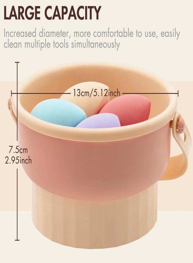 Embagol Makeup Brush Cleaner Mat, Brush Cleaner Bowl For Deep Cleaning Tools, 3 in 1 Cleaning Tool Makeup Organizer Storage for Brushes, Powder Puffs, and Sponges(Khkai) - Image 5