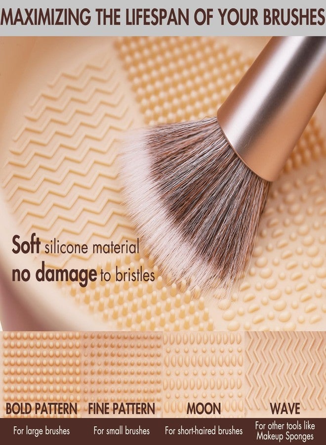 Embagol Makeup Brush Cleaner Mat, Brush Cleaner Bowl For Deep Cleaning Tools, 3 in 1 Cleaning Tool Makeup Organizer Storage for Brushes, Powder Puffs, and Sponges(Khkai) - Image 3
