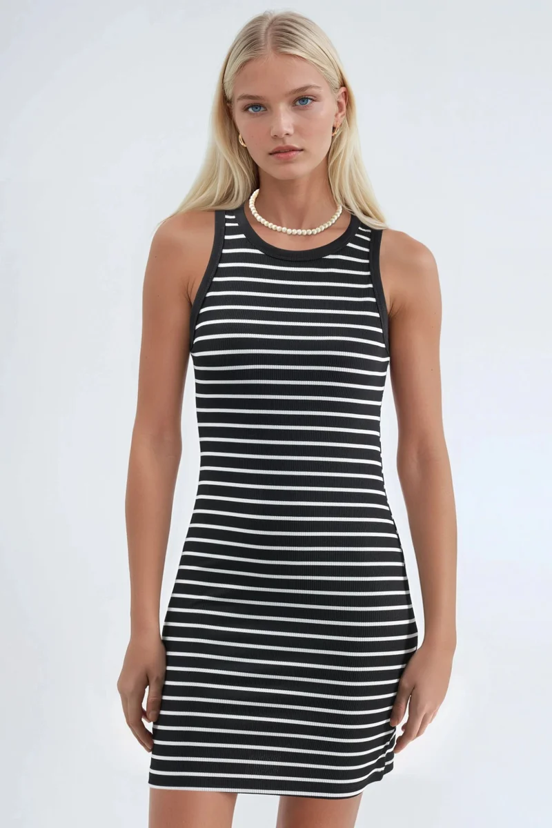 هيكاب Bodycon Mini Dress with Crew Neck Ellie Collection