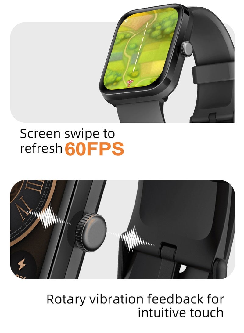 إبسون ساعة ذكية 1.85 بوصة، شاشة HD بتردد 60 هرتز، متعقب اللياقة البدنية مع معدل ضربات القلب ومستوى الأكسجين في الدم ومراقبة النوم، متوافقة مع IP68 مقاومة للماء - Image 3