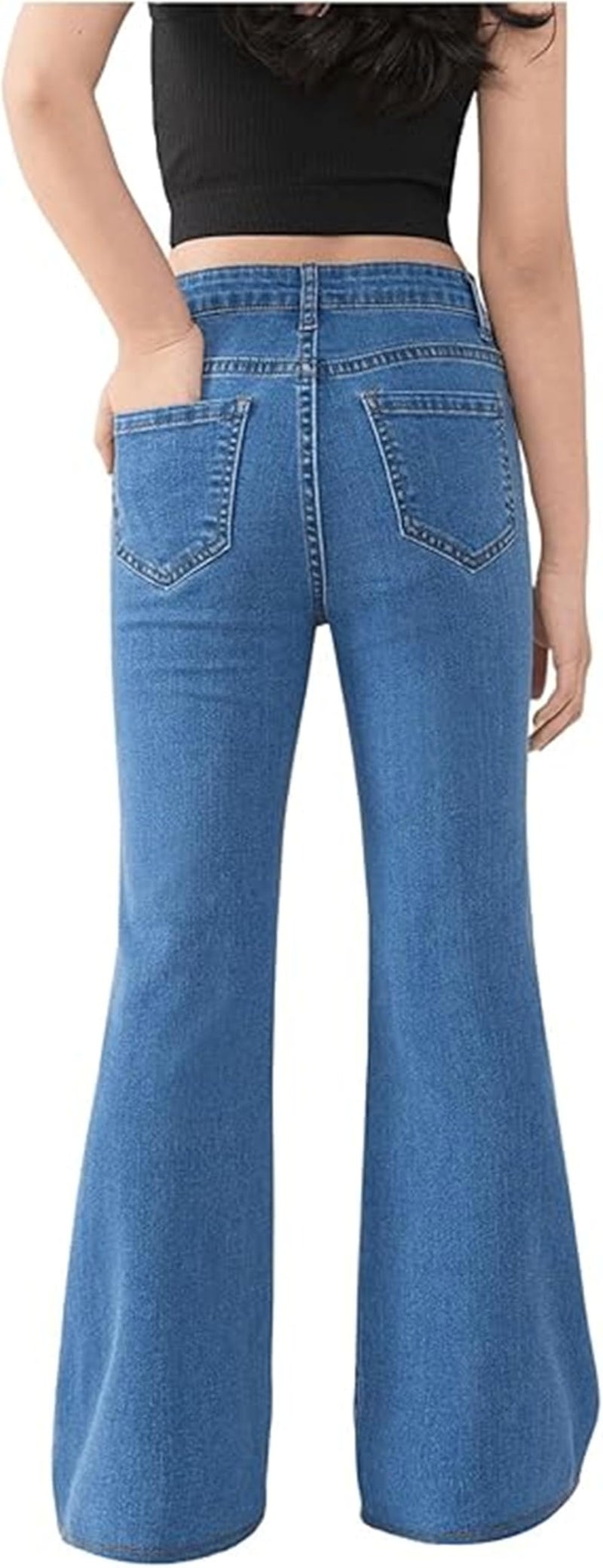 ADBUCKS Breathable and Stretchable Denim Bootcut Bell Bottom Jeans for Girls | Age Group - 8-14 Years (in, Age, 5 Years, 6 Years, Blue) - Image 5