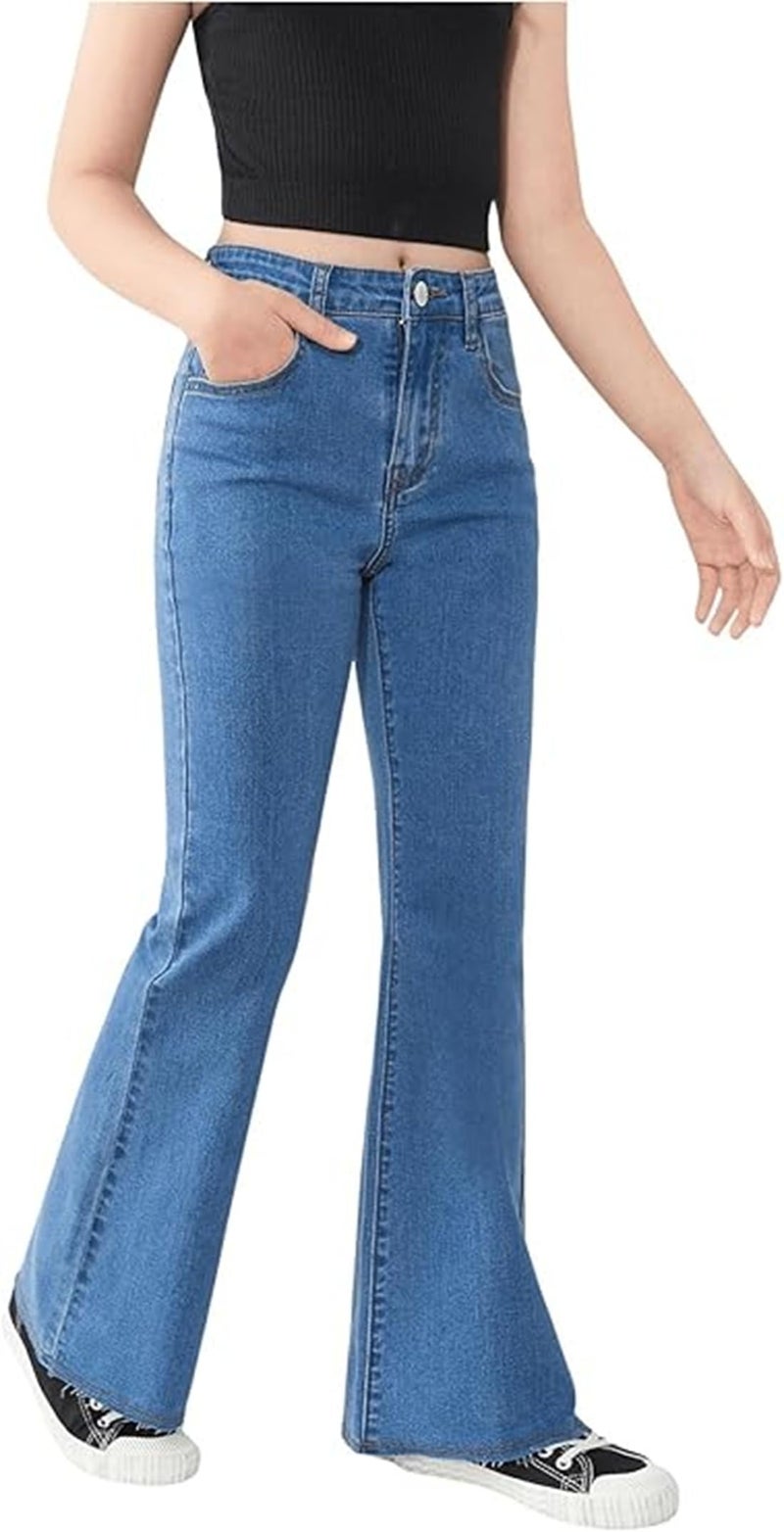 ADBUCKS Breathable and Stretchable Denim Bootcut Bell Bottom Jeans for Girls | Age Group - 8-14 Years (in, Age, 5 Years, 6 Years, Blue) - Image 2