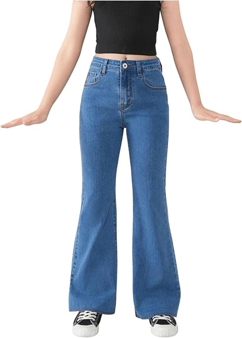 ADBUCKS Breathable and Stretchable Denim Bootcut Bell Bottom Jeans for Girls | Age Group - 8-14 Years (in, Age, 5 Years, 6 Years, Blue) - Image 4