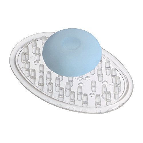InterDesign iDesign Plastic Soap Dish, Soap Saver, and Kitchen Sponge Holder - Set of 3, 0.75” x 3.25” x 4.75”, Clear - Image 5